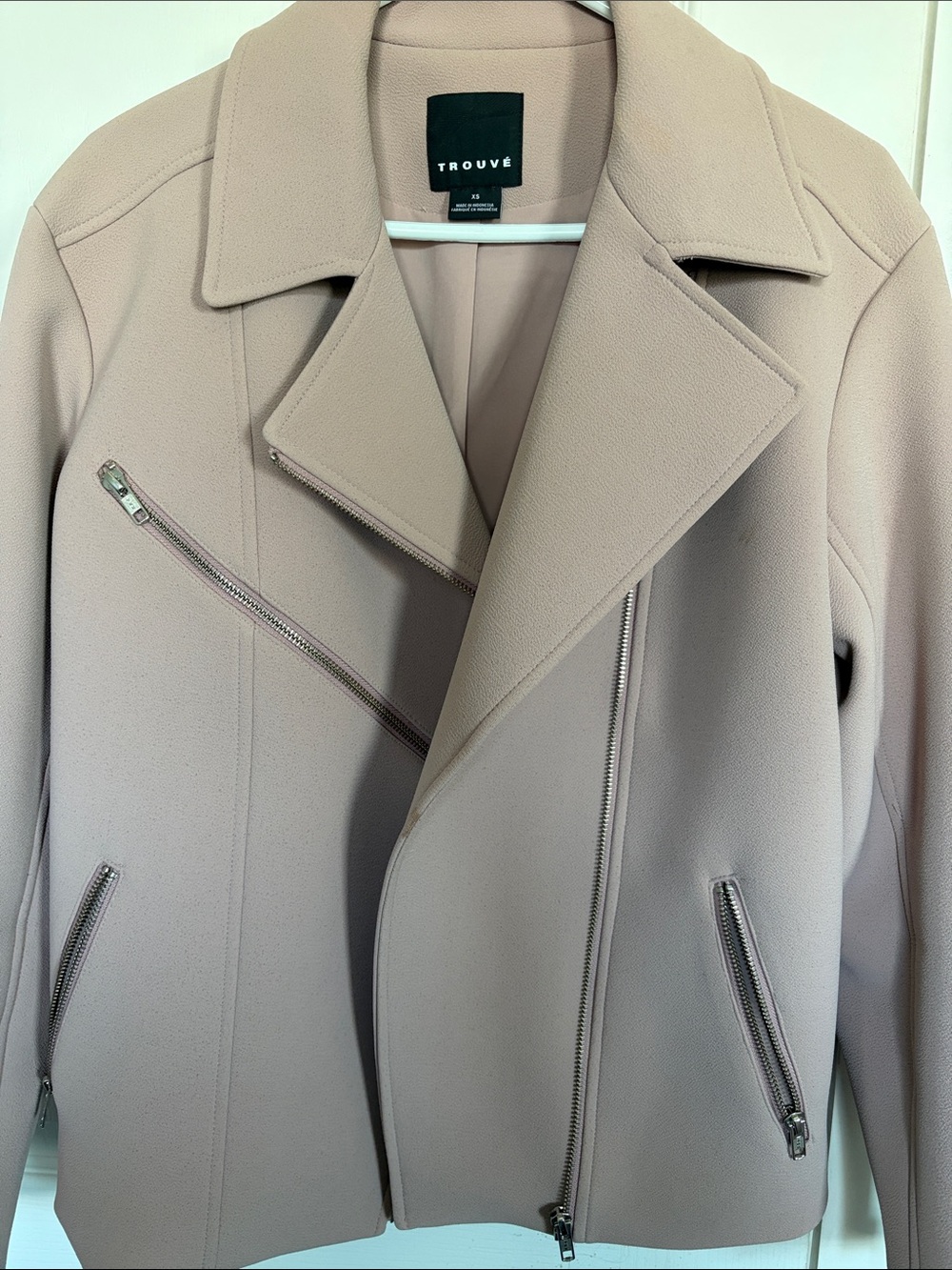 Trouvé Blush Pink Moto Jacket